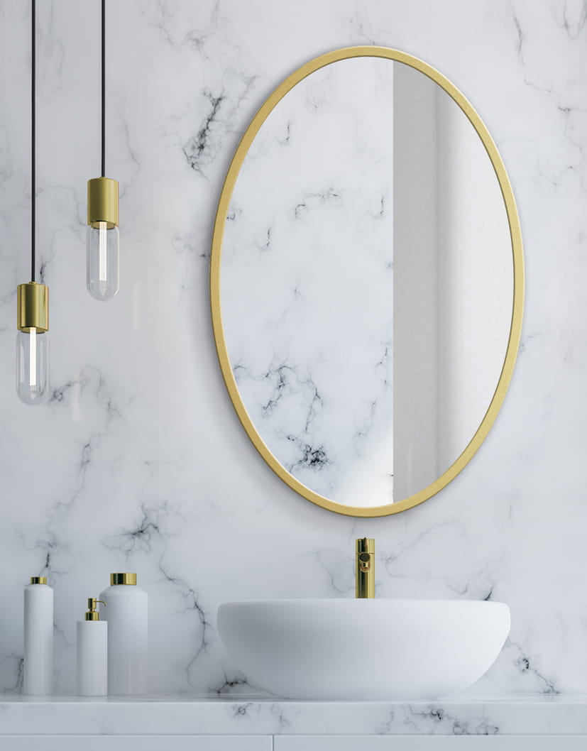 Lustro 70 cm złota rama