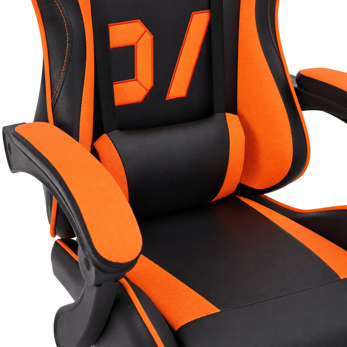 Fotel gamingowy SIGMA 67 Orange z podnóżkiem, regulowanym oparciem i oddychającą tapicerką