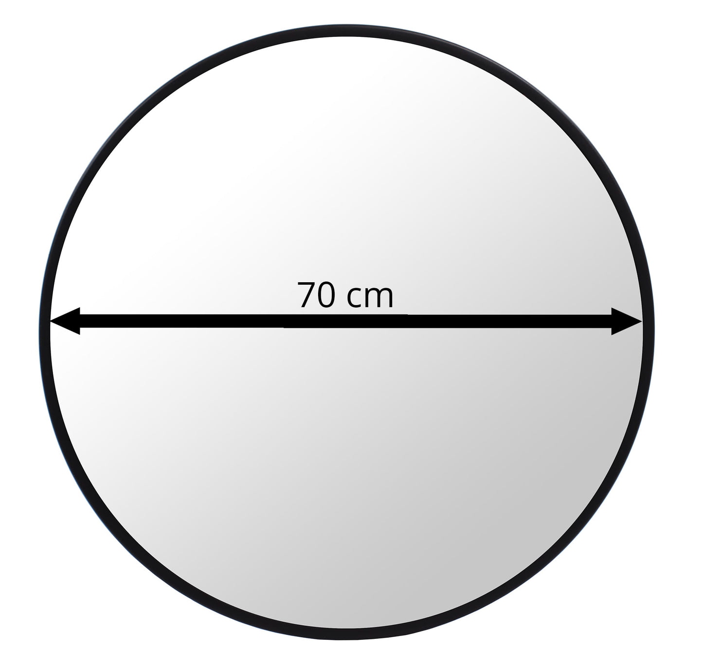 Lustro 70 cm czarna rama