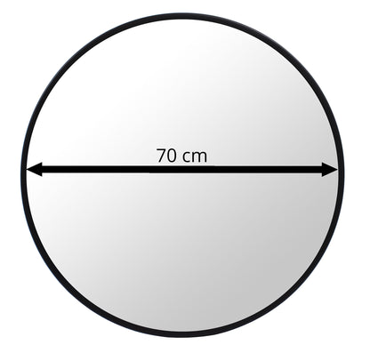 Lustro 70 cm czarna rama