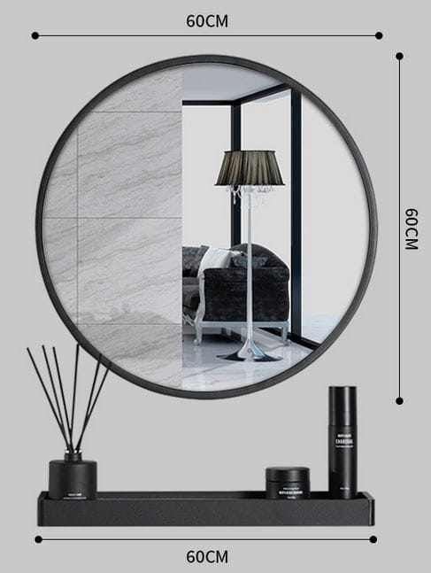 Lustro z półką 60 cm czarne