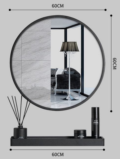 Lustro z półką 60 cm czarne