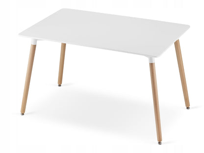 Zestaw stół prostokątny 120x80cm biały + 4 krzesła białe