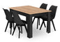 Zestaw stół prostokątny 120x80cm craft + 4 krzesła czarne