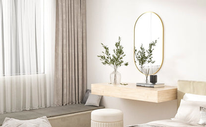 Lustro owalne 80x40 cm złota rama
