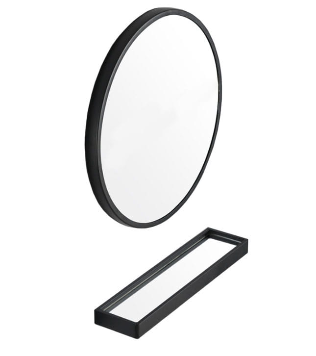 Lustro z półką 80 cm czarne