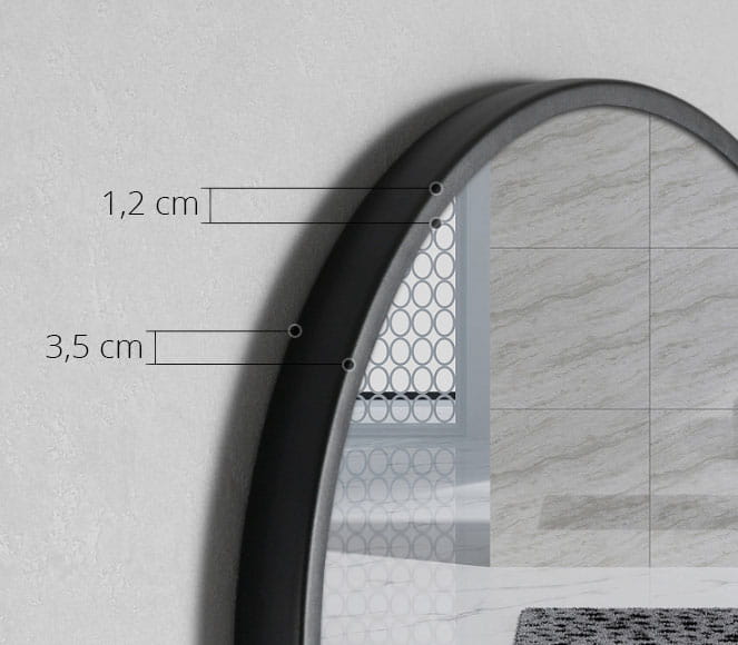 Lustro z półką 80 cm czarne