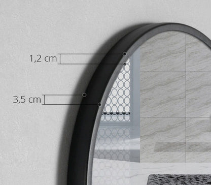 Lustro z półką 80 cm czarne