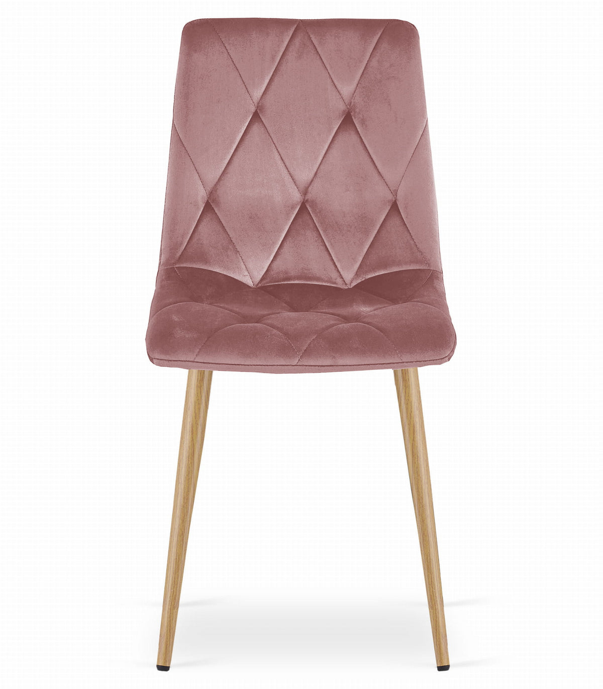 Krzesło LIRA - różowy aksamit / nogi kolor drewna x 1
