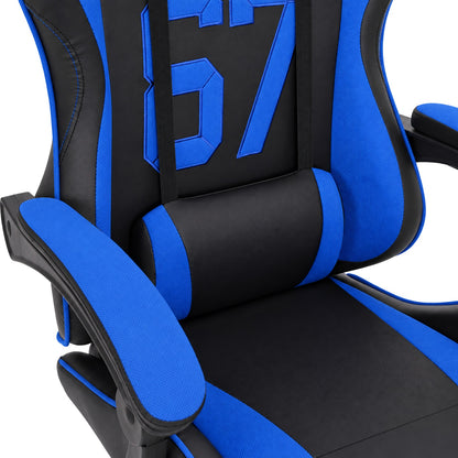 Fotel gamingowy SIGMA 67 Blue z podnóżkiem, regulowanym oparciem i oddychającą tapicerką