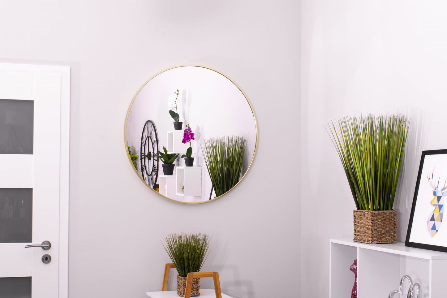 Lustro 80 cm złota rama