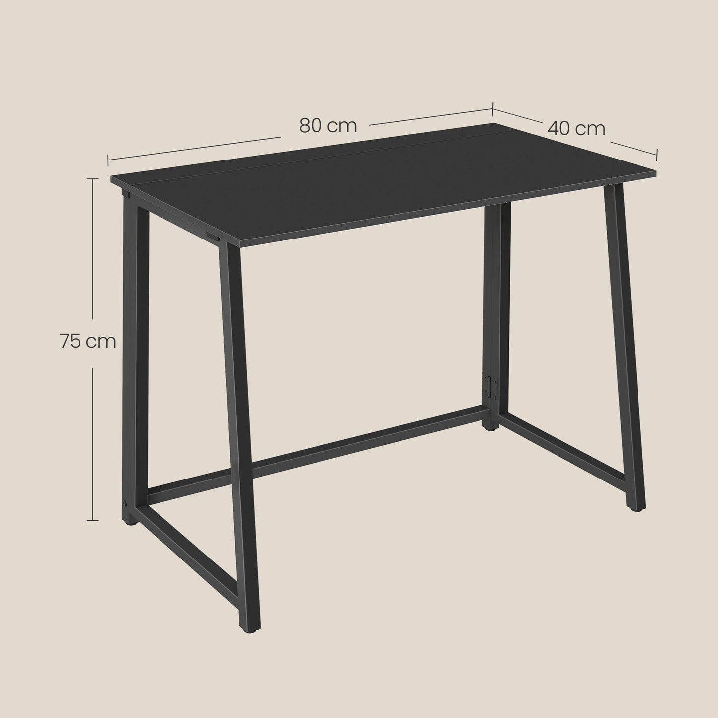 Biurko Komputerowe 80x40x75 cm - czarne / nogi czarne