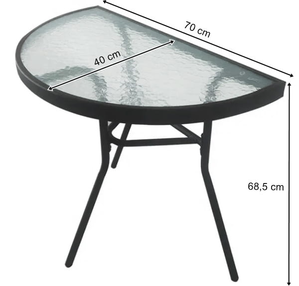 Stolik kawowy stół ogrodowy balkonowy półokrągły 70cm