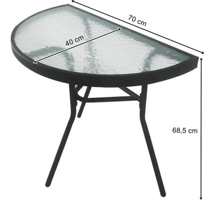 Stolik kawowy stół ogrodowy balkonowy półokrągły 70cm