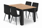 Zestaw stół 120x80cm Craft Czarny + 4 krzesła  czarne