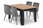 Zestaw stół 120x80cm Craft Czarny + 4 krzesła szare