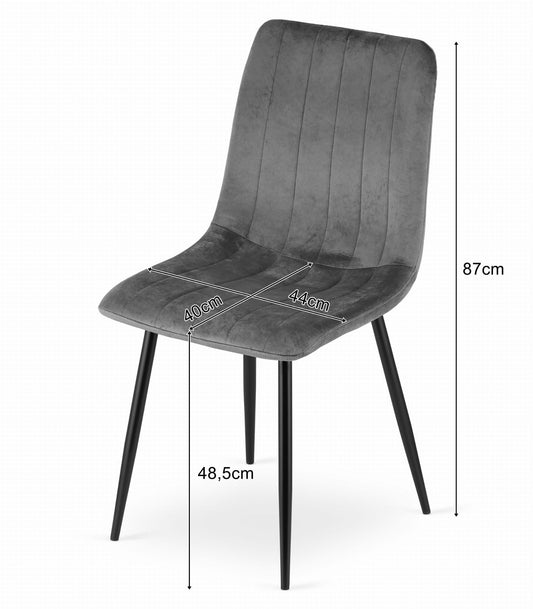Zestaw stół 120x80cm Craft Czarny + 4 krzesła szare