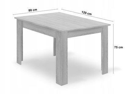 Zestaw stół 120x80cm Craft Czarny + 4 krzesła szare