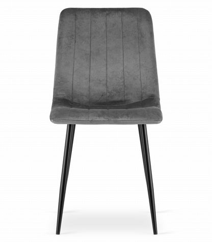 Zestaw stół 120x80cm Craft Czarny + 4 krzesła szare