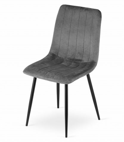 Zestaw stół 120x80cm Craft Czarny + 4 krzesła szare