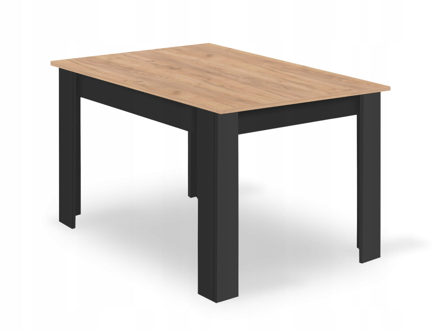 Zestaw stół 120x80cm Craft Czarny + 4 krzesła szare