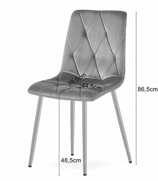 Zestaw stół 120x80cm Dąb Sonoma + 4 krzesła szare