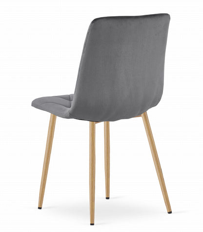 Zestaw stół 120x80cm Dąb Sonoma + 4 krzesła szare