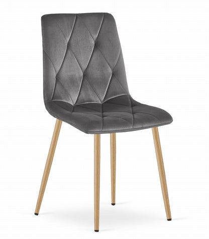 Zestaw stół 120x80cm Dąb Sonoma + 4 krzesła szare