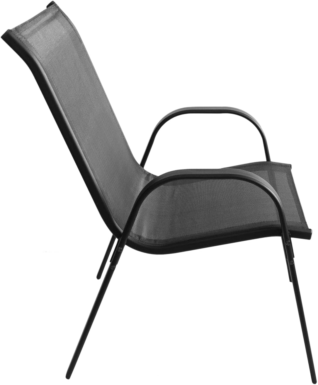 Meble ogrodowe stół okrągły szklany i 4 krzesła metalowe ciemnoszare
