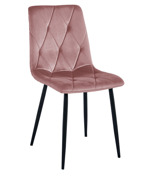 Krzesło LIRA - róż aksamit / nogi czarne x 1