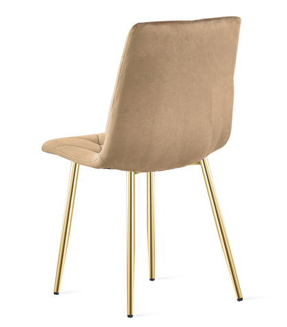 Krzesło LIRA - brązowy aksamit / nogi kolor złoty x 2