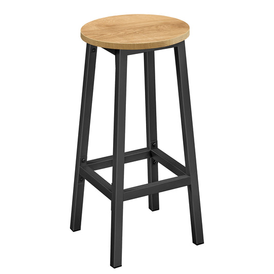 Taboret barowy 65cm - dąb / nogi czarne