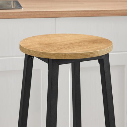 Taboret barowy 65cm - dąb / nogi czarne