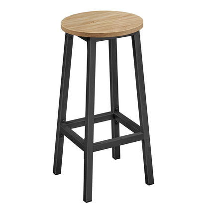 Taboret barowy 65cm - dąb sonoma / nogi czarne