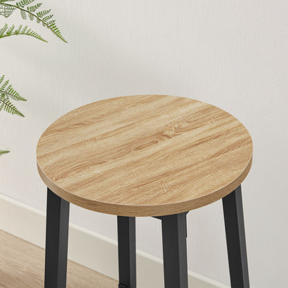 Taboret barowy 65cm - dąb sonoma / nogi czarne