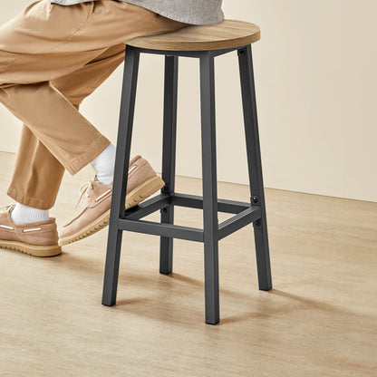 Taboret barowy 65cm - dąb sonoma / nogi czarne