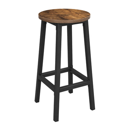 Taboret barowy 65cm - rustykalny / nogi czarne