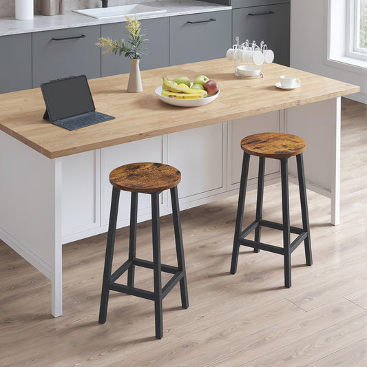 Taboret barowy 65cm - rustykalny / nogi czarne
