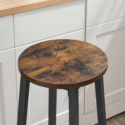 Taboret barowy 65cm - rustykalny / nogi czarne