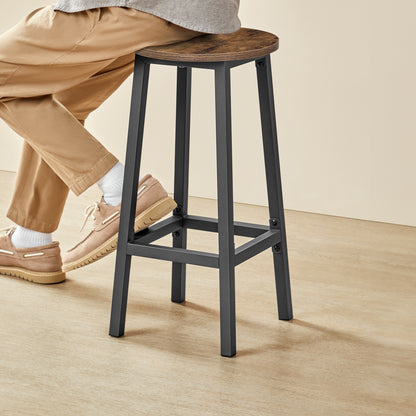 Taboret barowy 65cm - rustykalny / nogi czarne