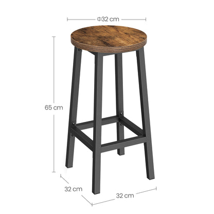 Taboret barowy 65cm - rustykalny / nogi czarne