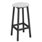 Taboret barowy 65cm - biały marmur / nogi czarne