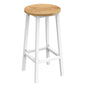 Taboret barowy 65cm - dąb / nogi białe