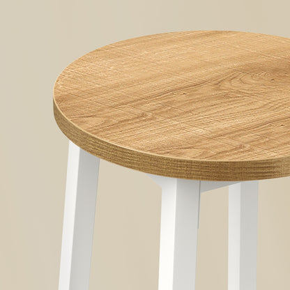 Taboret barowy 65cm - dąb / nogi białe