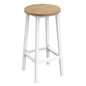 Taboret barowy 65cm - dąb sonoma / nogi białe