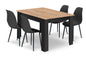 Zestaw Stół 120x80cm Craft + Czarny + 4 krzesła czarne / nogi czarne