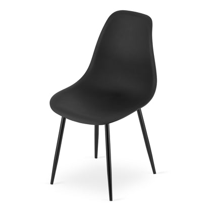 Zestaw Stół 120x80cm Craft + Czarny + 4 krzesła czarne / nogi czarne