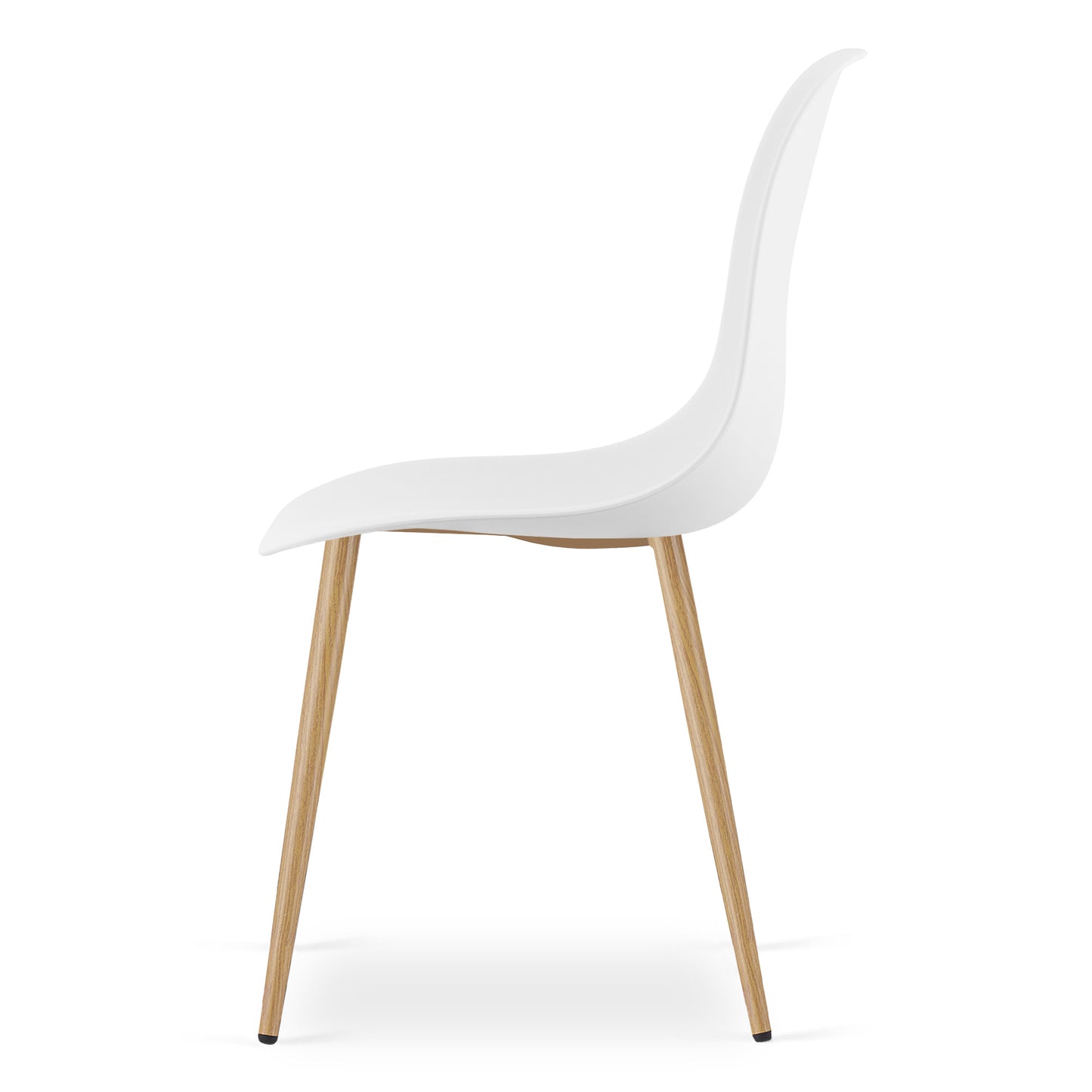 Zestaw Stół 120x80cm Dąb Sonoma + Biały + 4 krzesła białe / nogi naturalne