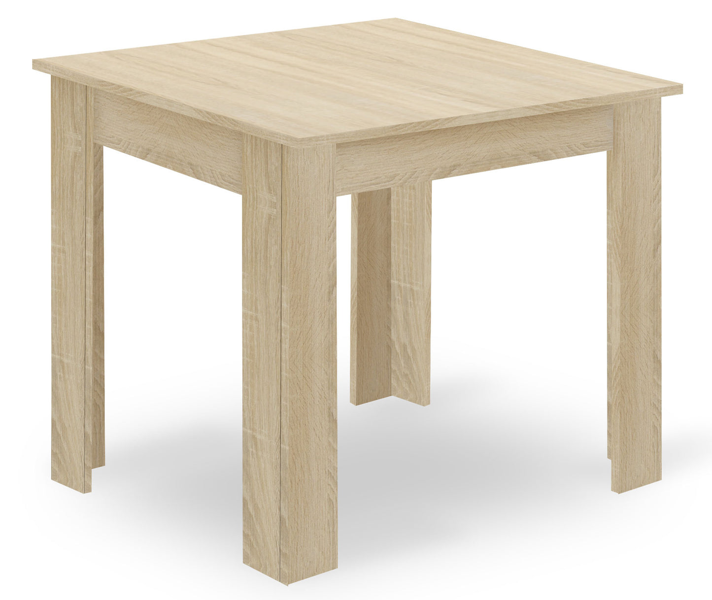 Zestaw Stół 80x80cm Dąb Sonoma + 4 krzesła szare / nogi naturalne