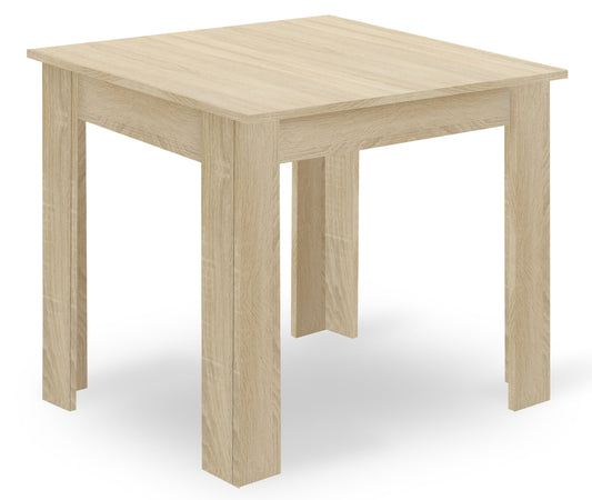 Zestaw Stół 80x80cm Dąb Sonoma + 4 krzesła szare / nogi naturalne